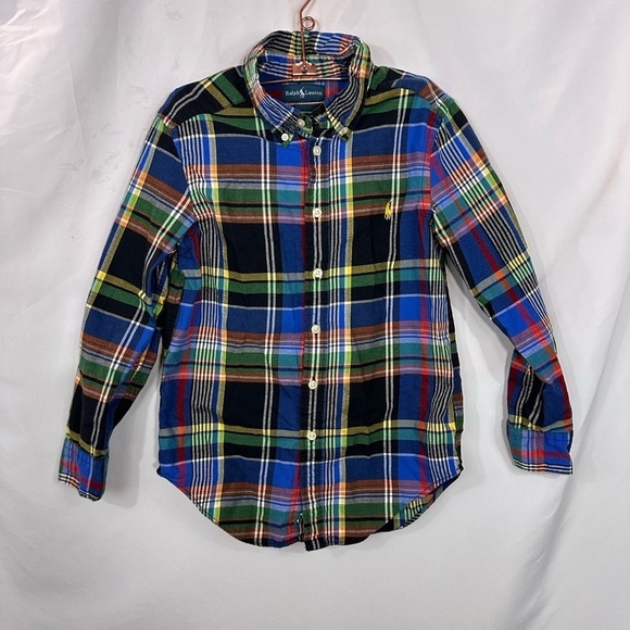Vintage Kids Ralph Lauren plaid button down size s(8) - Picture 1 of 7